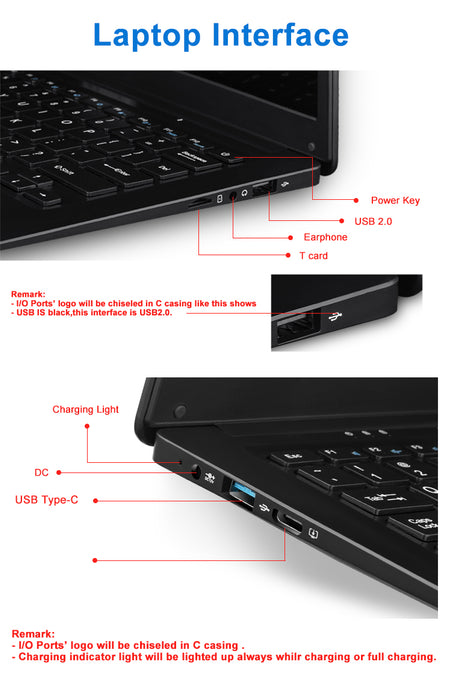 Topjoy Tablet Computer 14.1 Inch Notebook Computer 4+64GB Gaming Laptop Netbooks Computer Hardware Notebook