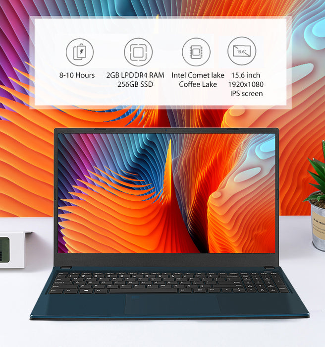 Topjoy 15.6 Inch Corei7 10th Gen Laptop Notebook Win 10 Ram 8gb Ddr4 Labtop