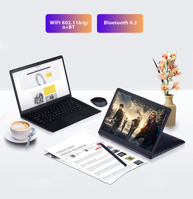 Topjoy Tablet Computer 14.1 Inch Notebook Computer 4+64GB Gaming Laptop Netbooks Computer Hardware Notebook